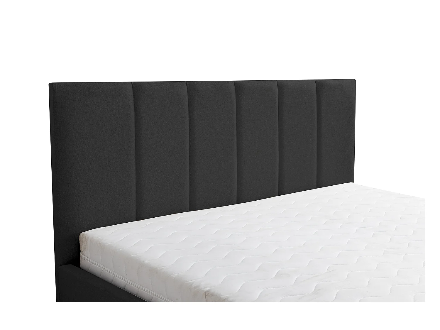 Lit rembourré LISA avec tête de lit, 160 x 200 cm, lit double avec coffre de rangement et sommier à lattes en velours, velours, couleur : noir