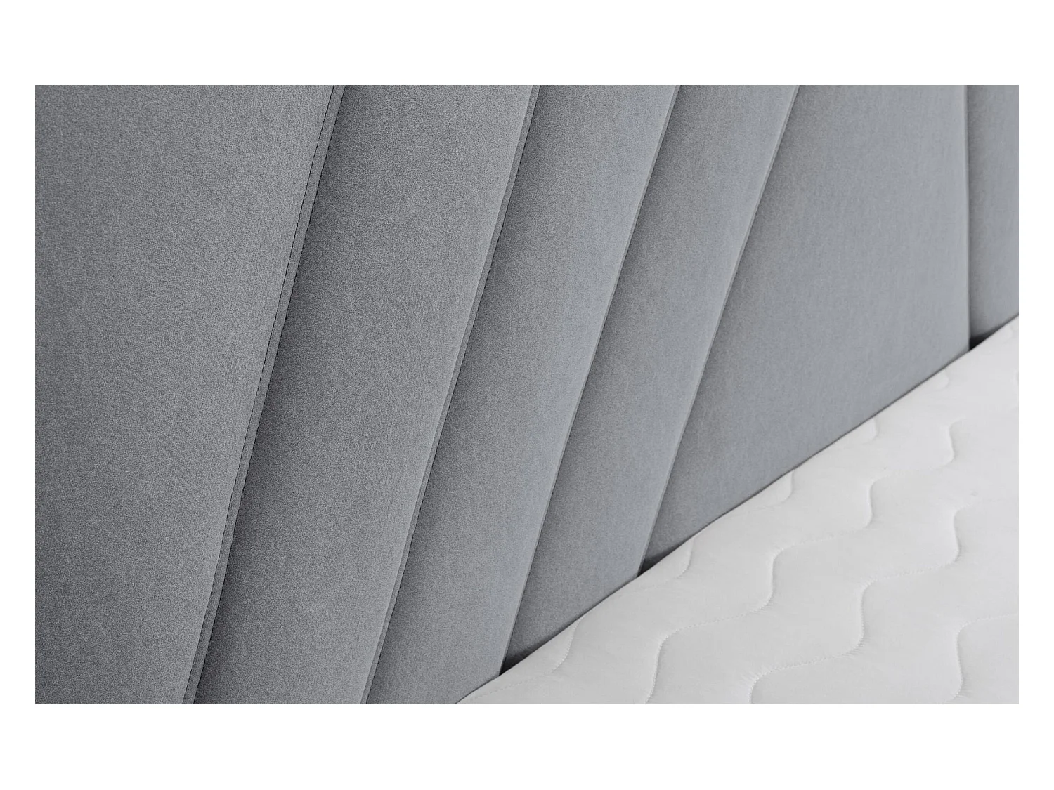 Lit rembourré Capri  avec tête de lit, 140 x 200 cm, lit double avec coffre de rangement et sommier à lattes en métal, tissu velours, couleur : gris