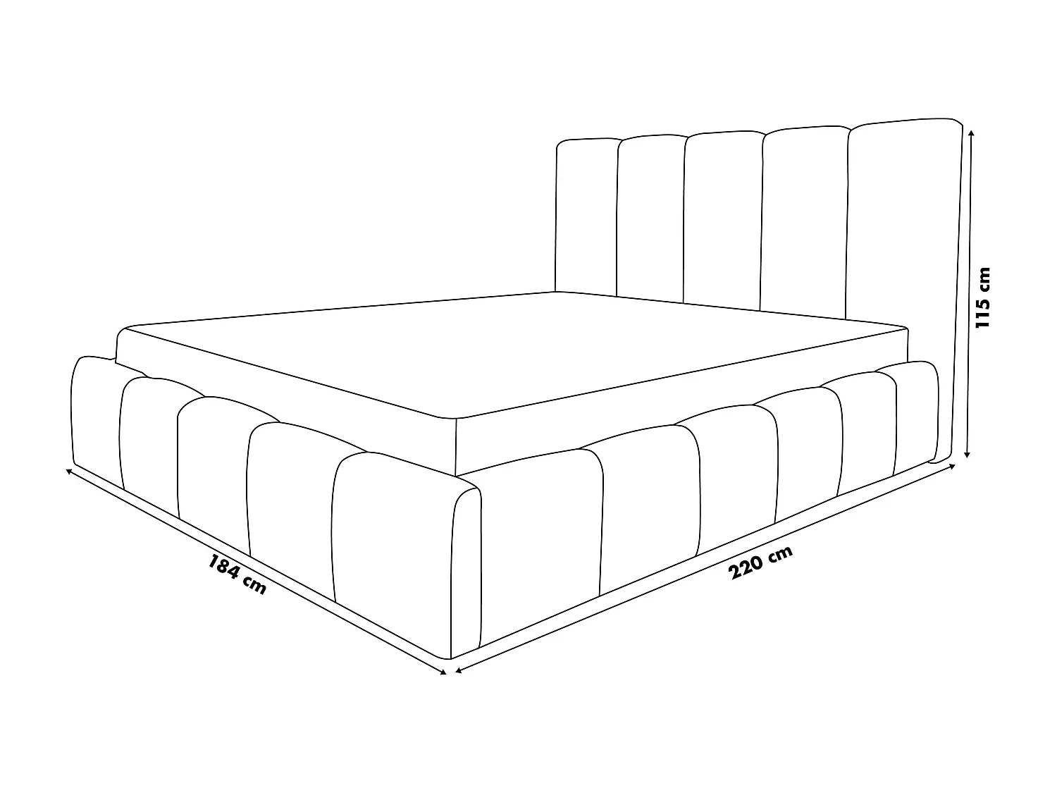 Lit rembourré Marco avec tête de lit, 160 x 200 cm, lit double avec coffre de rangement et sommier à lattes en métal, tissu bouclé, couleur : beige