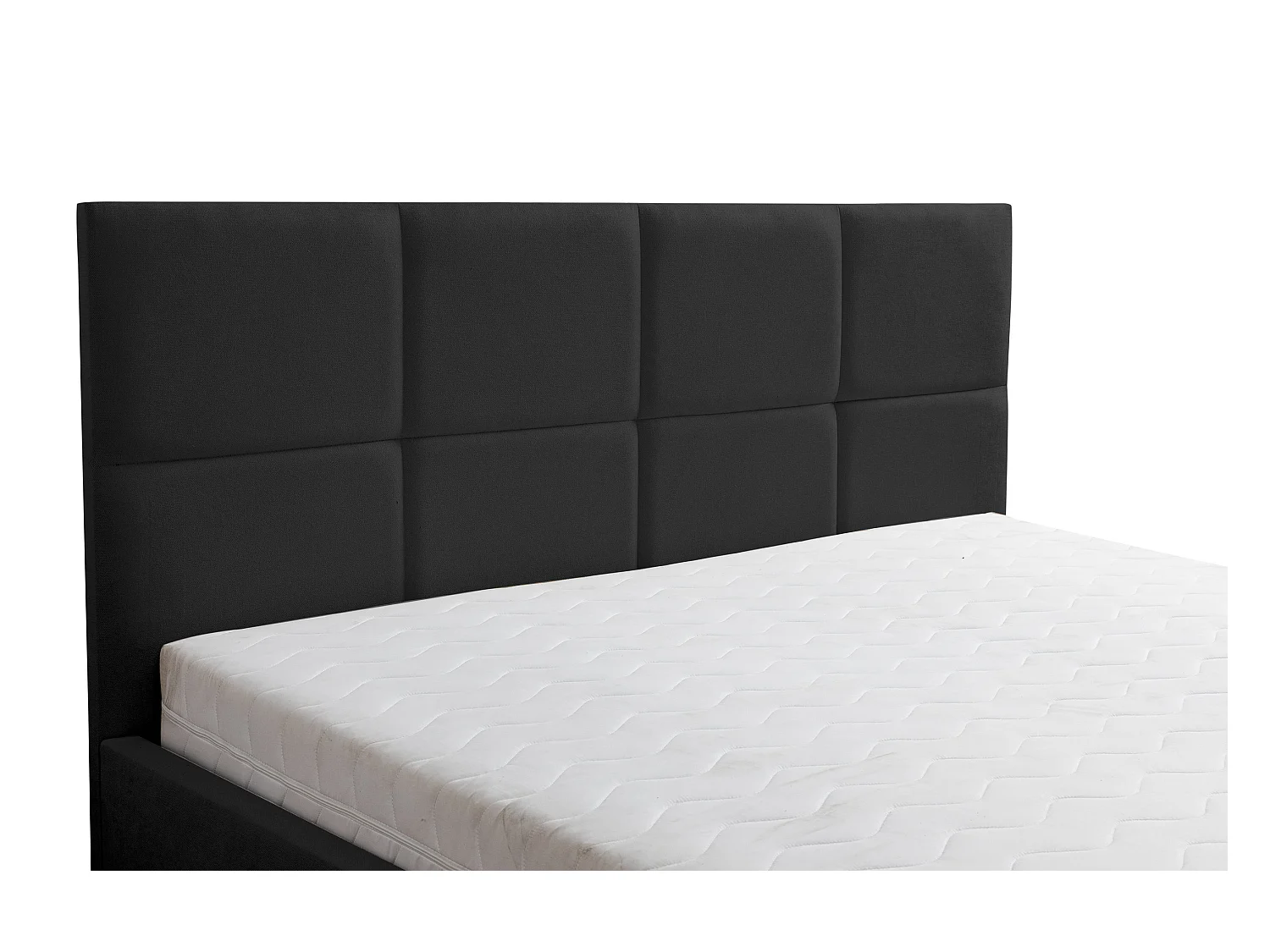 Lit rembourré BETTY avec tête de lit, 160 x 200 cm, lit double avec coffre de rangement et sommier à lattes en velours, velours, couleur : noir