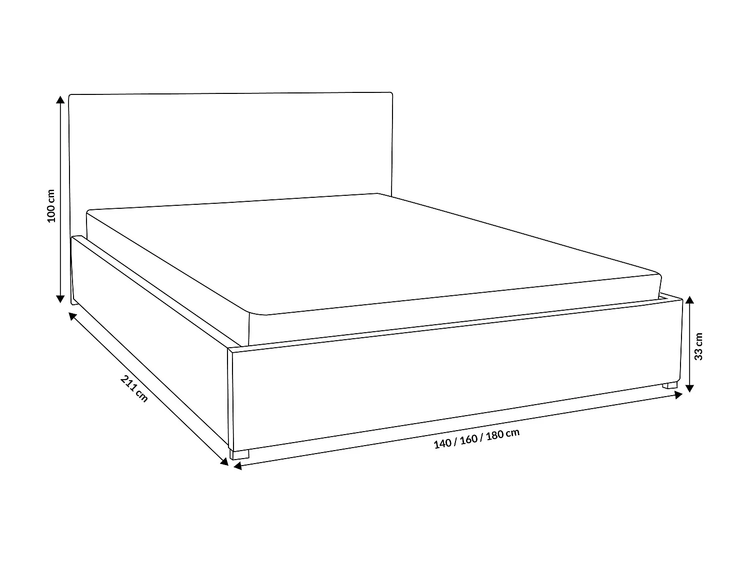 Polsterbett BETTY mit Kopfteil, 160 x200 cm, Doppelbett mit Bettkasten und Lattenrost aus Velourstoff, Velourstoff, Frabe: Schwarz