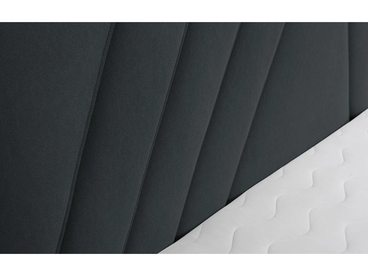 Lit rembourré Capri  avec tête de lit, 140 x 200 cm, lit double avec coffre de rangement et sommier à lattes en métal, tissu velours, couleur : noir