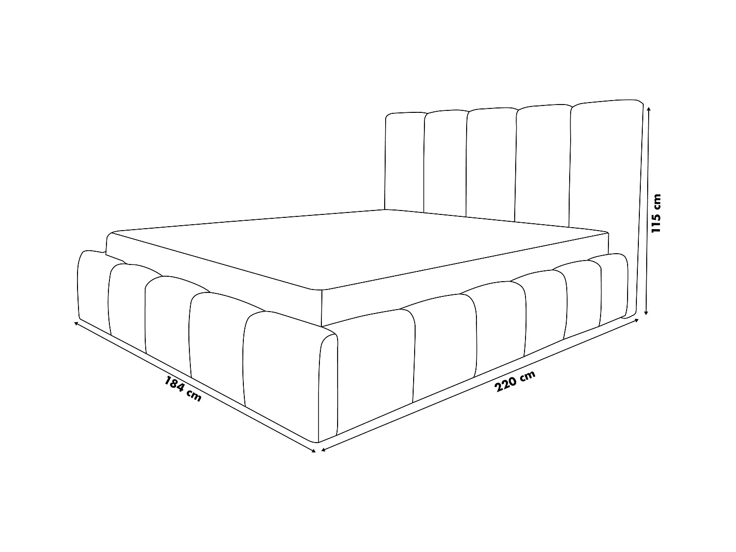 Lit rembourré Marco avec tête de lit, 160 x 200 cm, lit double avec coffre de rangement et sommier à lattes en métal, tissu bouclé, couleur : marron