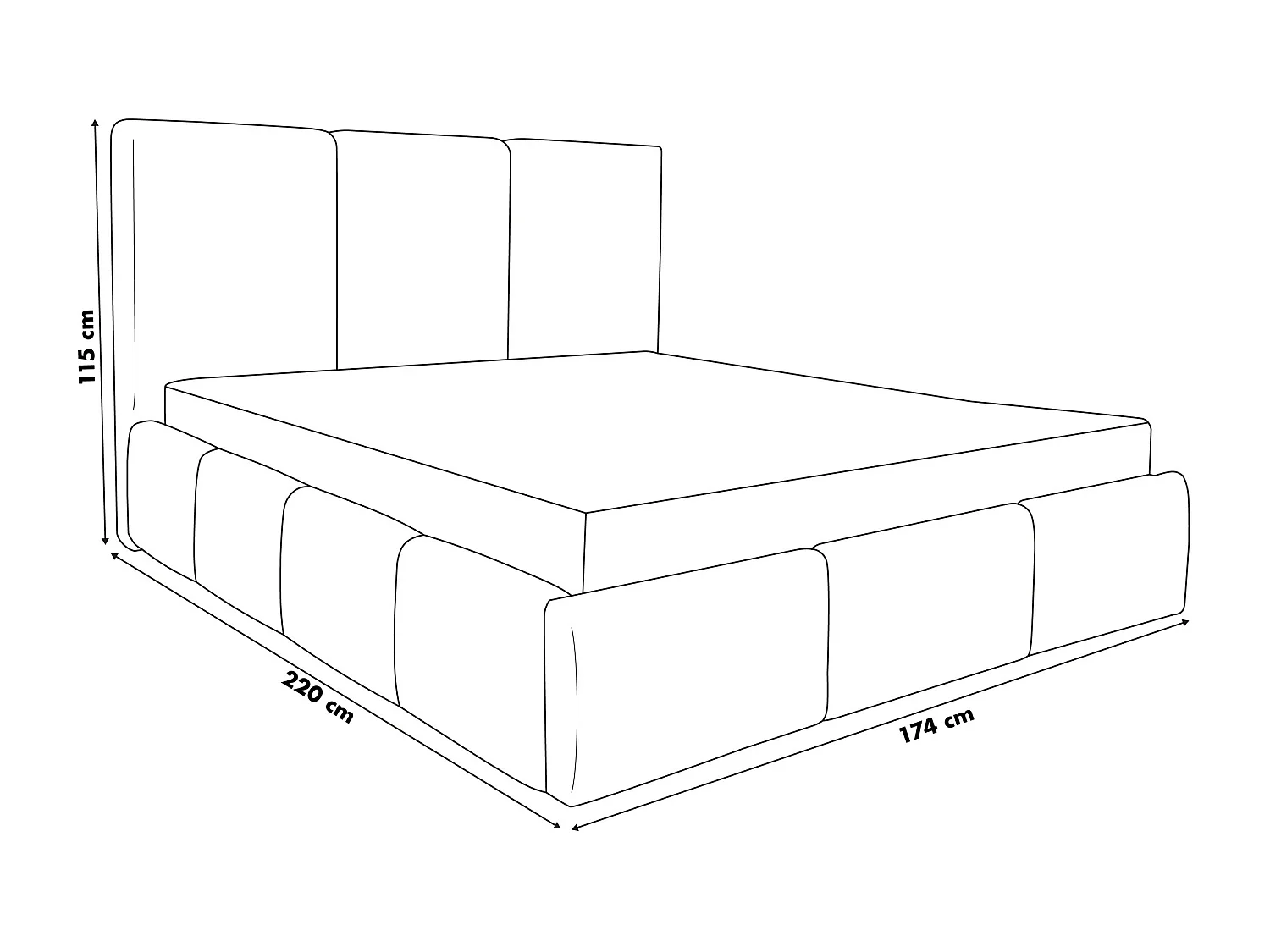Lit rembourré Basti avec tête de lit, 160 x 200 cm, lit double avec coffre de rangement et sommier à lattes en métal, tissu bouclé, couleur : beige