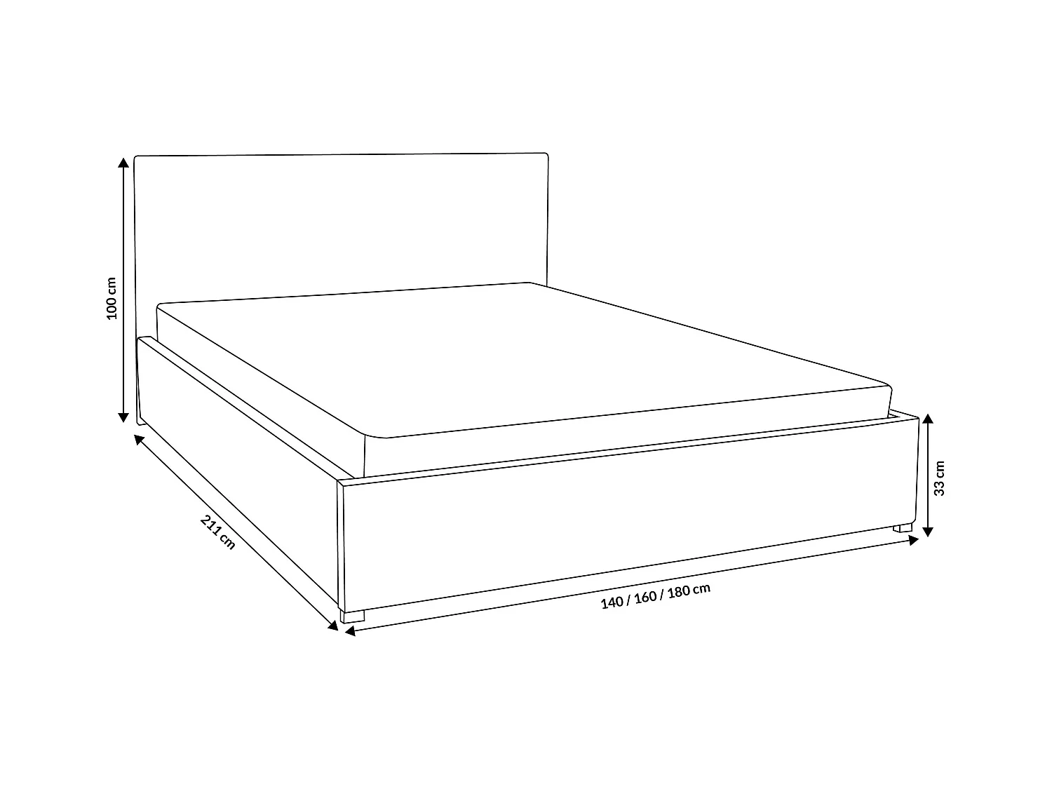 Lit rembourré LISA avec tête de lit, 180 x 200 cm, lit double avec coffre de rangement et sommier à lattes en velours, velours, couleur : marron