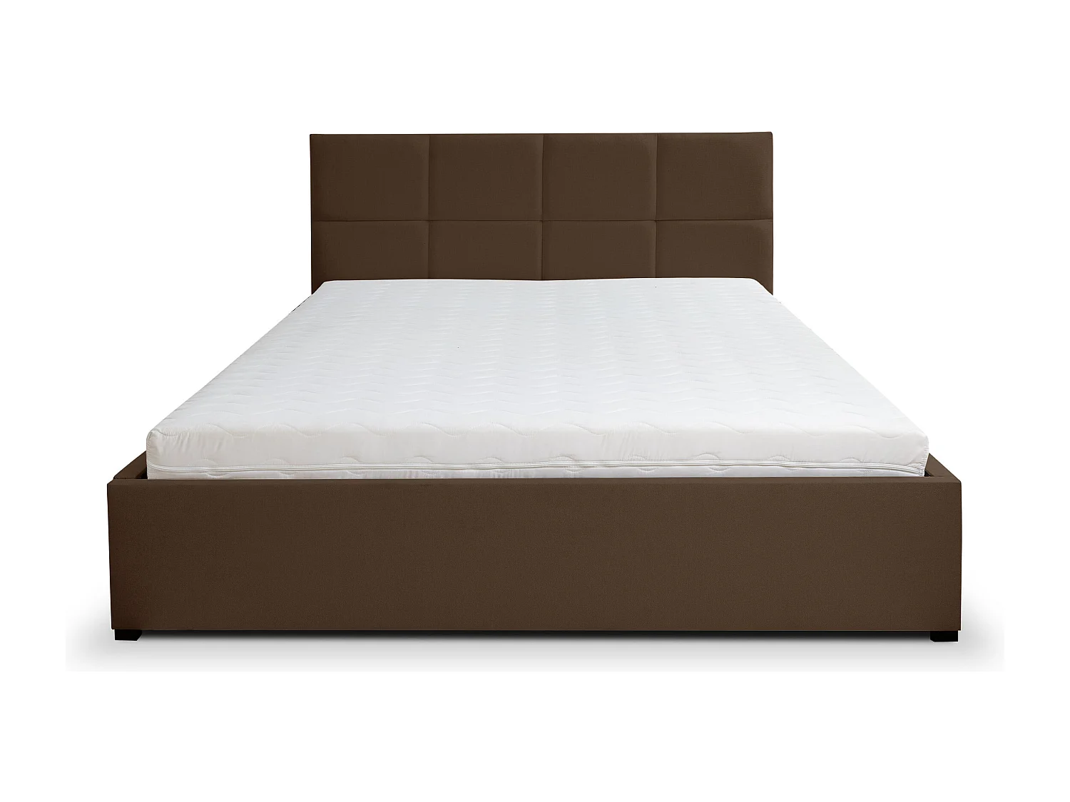 Polsterbett BETTY mit Kopfteil, 180 x200 cm, Doppelbett mit Bettkasten und Lattenrost aus Velourstoff, Velourstoff, Frabe: Braun