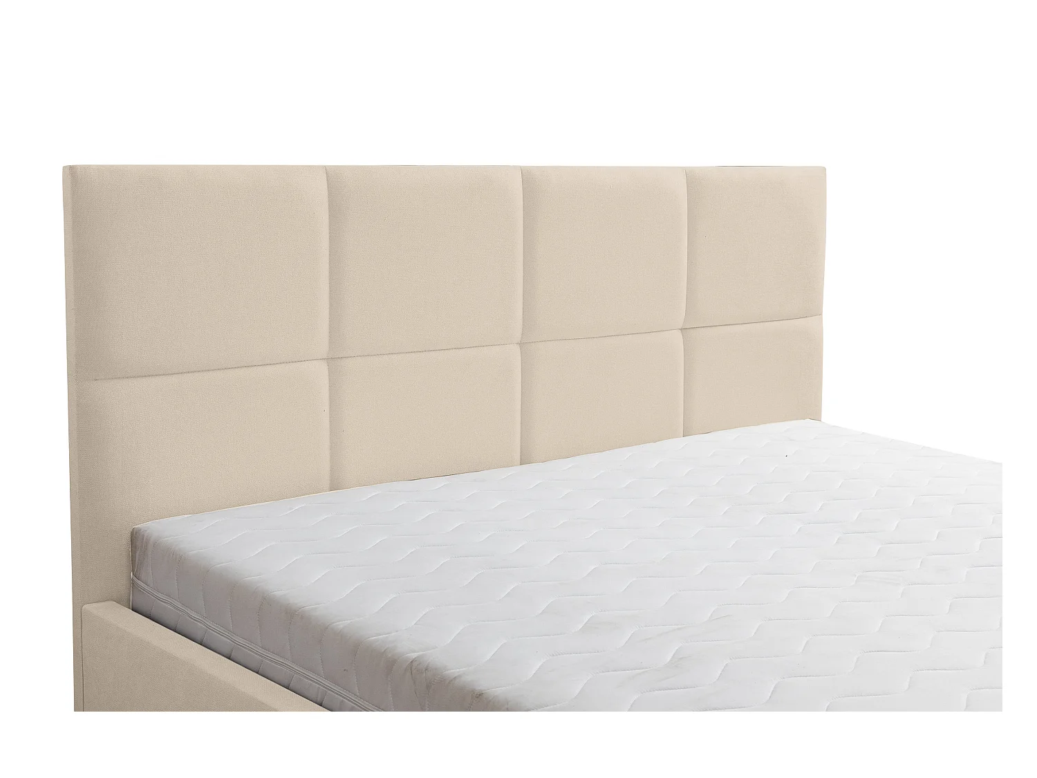 Lit rembourré BETTY avec tête de lit, 160 x 200 cm, lit double avec coffre de rangement et sommier à lattes en velours, velours, couleur : beige