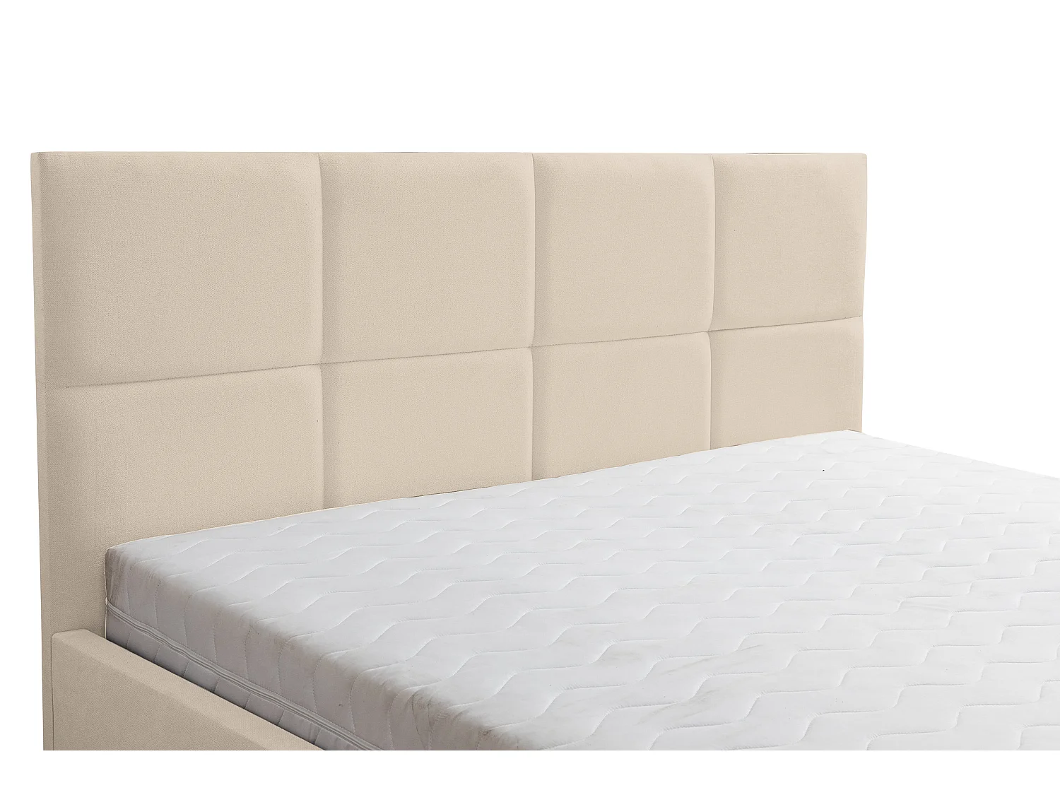 Polsterbett BETTY mit Kopfteil, 160 x200 cm, Doppelbett mit Bettkasten und Lattenrost aus Velourstoff, Velourstoff, Frabe: Beige