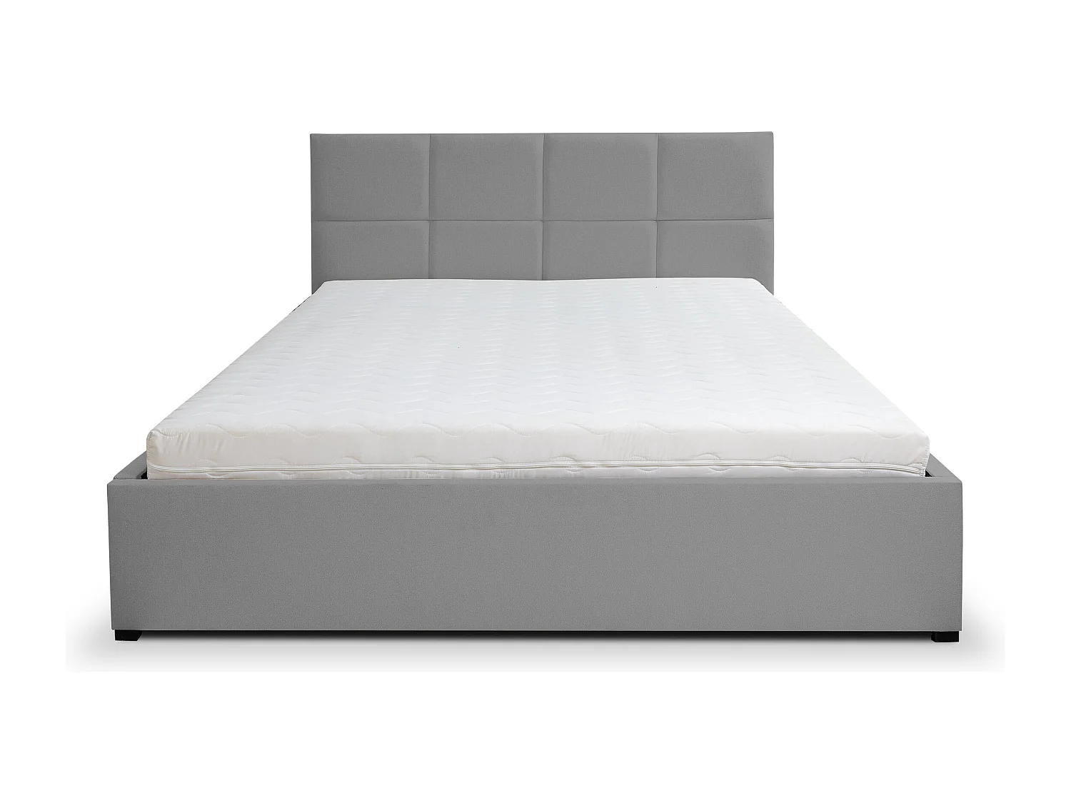 Polsterbett BETTY mit Kopfteil, 160 x200 cm, Doppelbett mit Bettkasten und Lattenrost aus Velourstoff, Velourstoff, Frabe: Grau