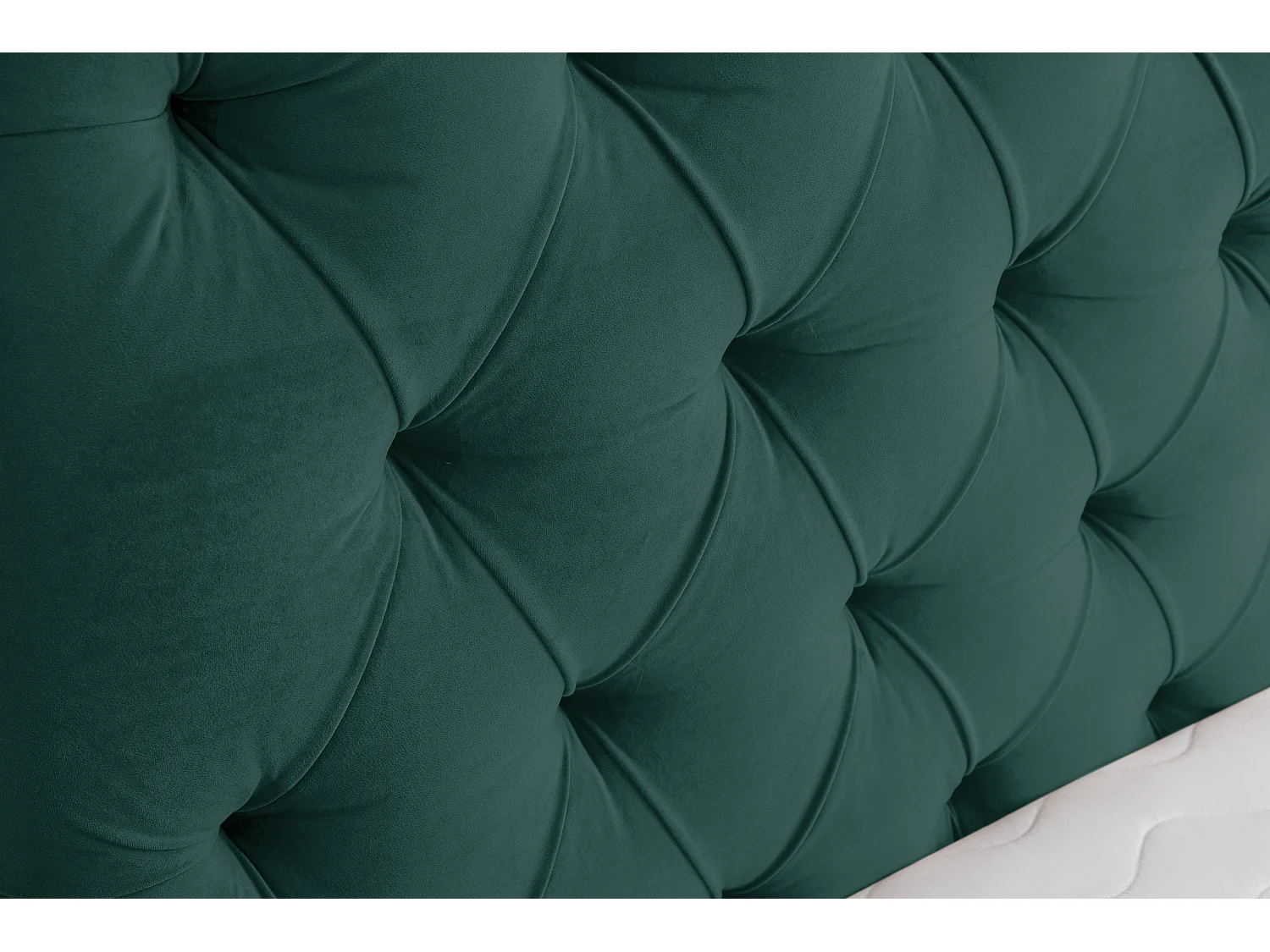 Lit rembourré Chesterfield avec tête de lit, 160 x 200 cm, lit double avec coffre de rangement et sommier à lattes en métal, tissu velours, couleur : vert