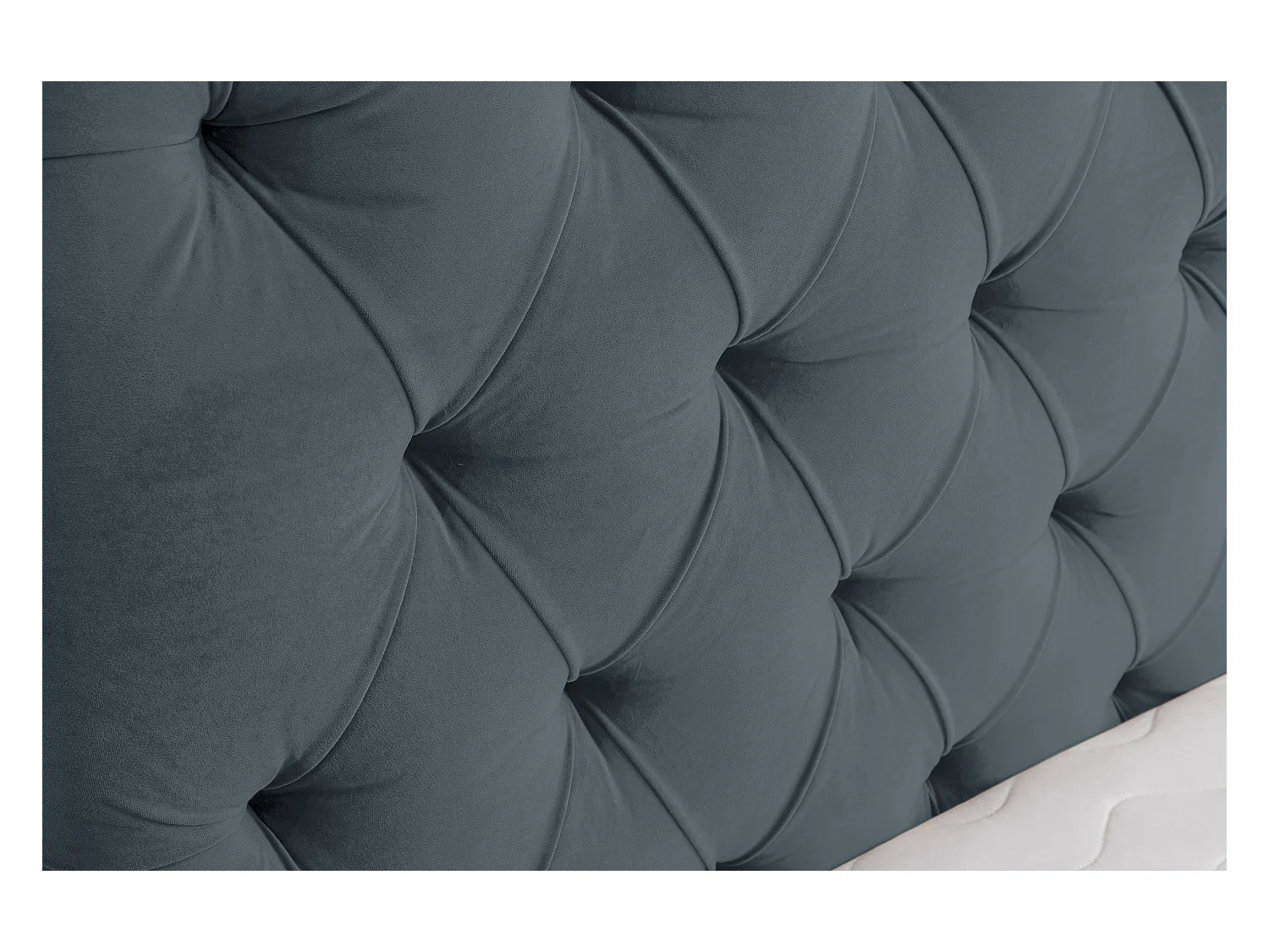 Lit rembourré Chesterfield avec tête de lit, 140 x 200 cm, lit double avec coffre de rangement et sommier à lattes en métal, tissu velours, couleur : gris foncé