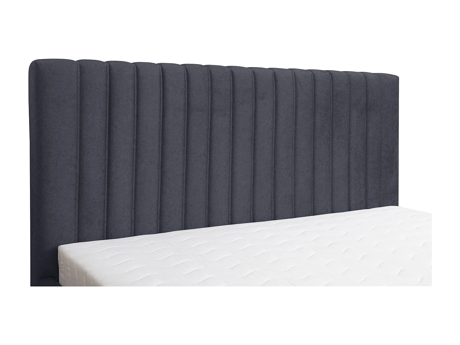 Lit rembourré Quant avec tête de lit, 180 x 200 cm, lit double avec coffre de rangement et sommier à lattes en métal, tissu velours, couleur : noir