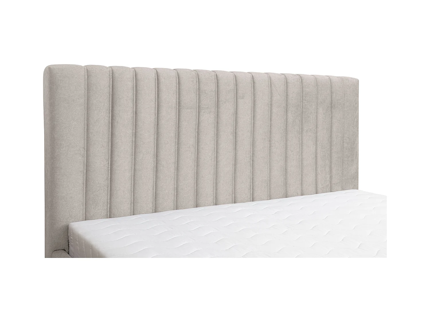 Lit rembourré Quant avec tête de lit, 160 x 200 cm, lit double avec coffre de rangement et sommier à lattes en métal, tissu velours, couleur : beige