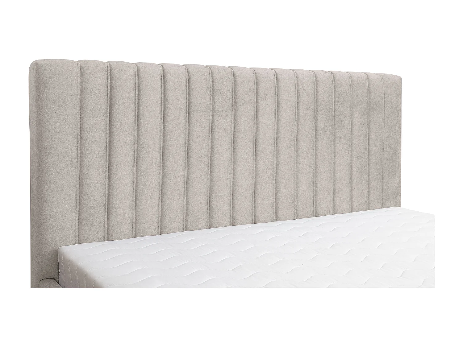 Lit rembourré Quant avec tête de lit, 160 x 200 cm, lit double avec coffre de rangement et sommier à lattes en métal, tissu velours, couleur : beige