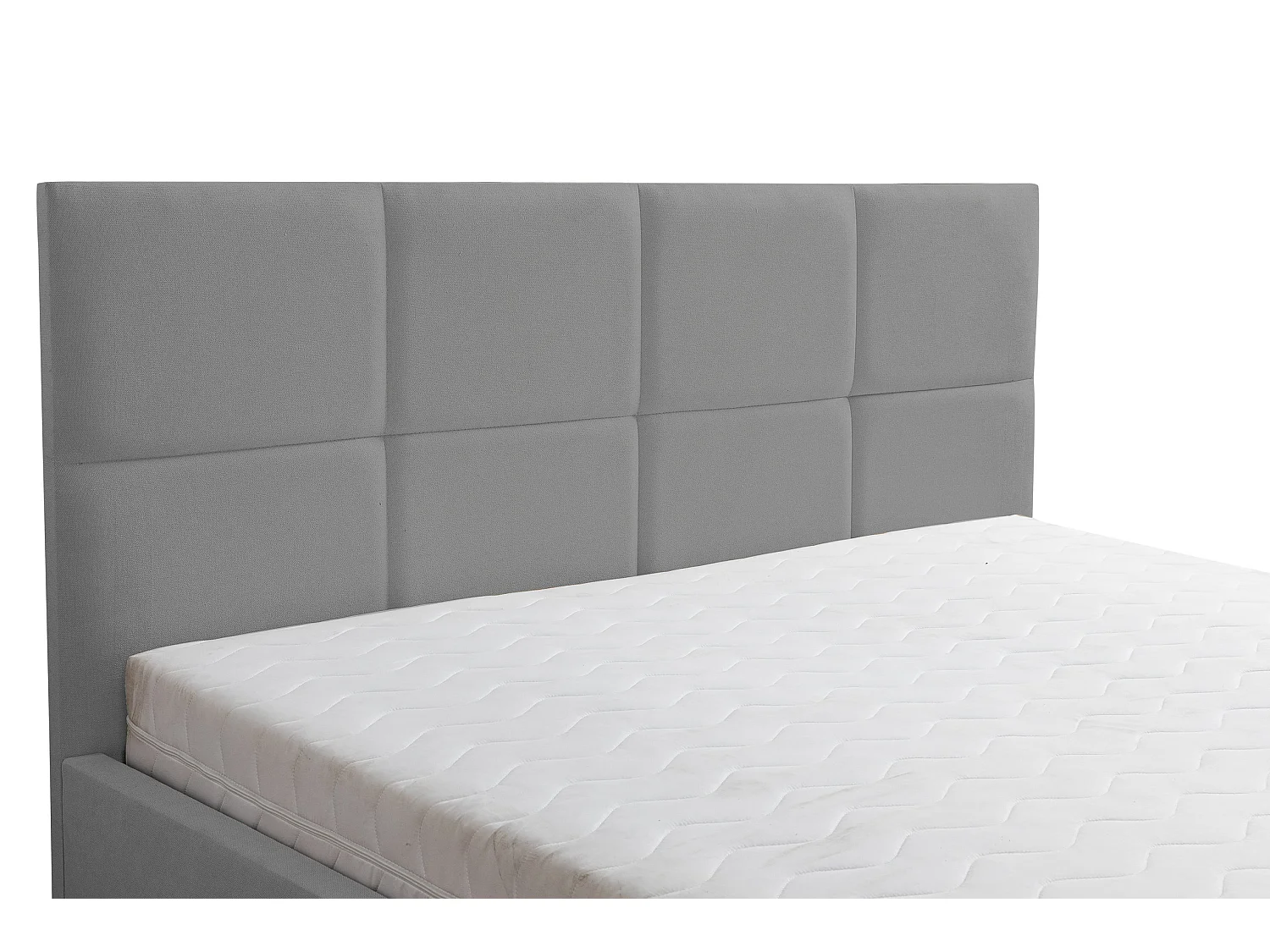 Lit rembourré BETTY avec tête de lit, 140 x 200 cm, lit double avec coffre de rangement et sommier à lattes en velours, velours, couleur : gris