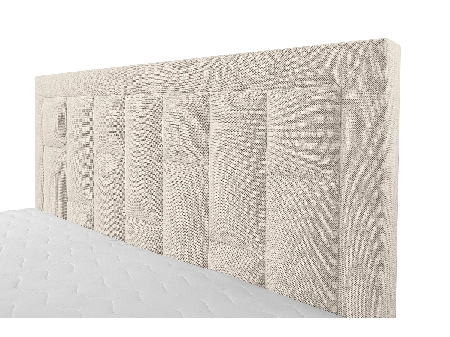 Polsterbett VENEZIA mit Kopfteil, 180 x200 cm, Doppelbett mit Bettkasten und Lattenrost aus Strukturstoff, Velourstoff, Frabe: Beige