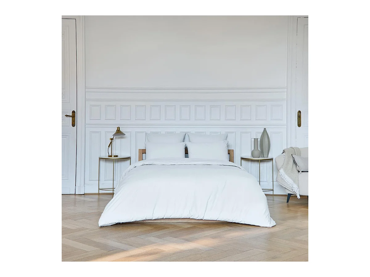 Habitat - Housse de couette en percale de coton - 260 x 240 cm - Blanc - Amance