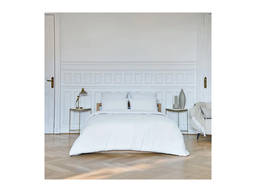 Habitat - Housse de couette en percale de coton - 260 x 240 cm - Blanc - Amance