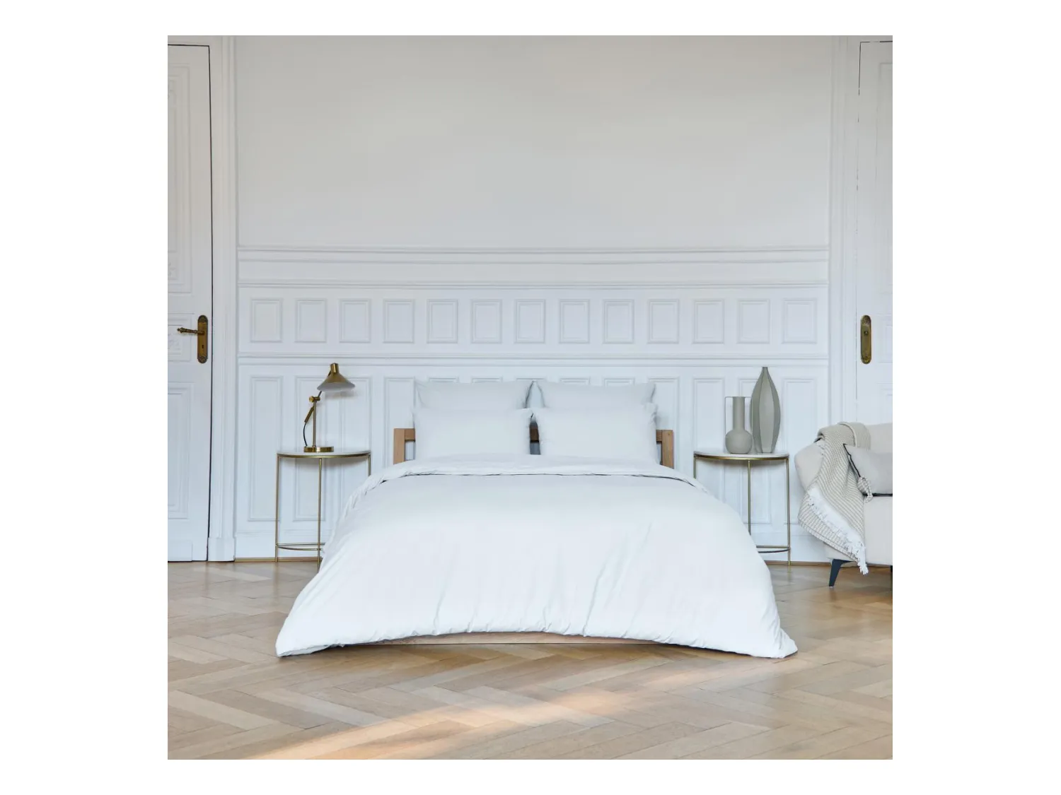Habitat - Housse de couette en percale de coton - 260 x 240 cm - Blanc - Amance