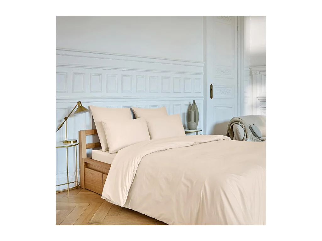 Habitat - Housse de couette en percale de coton - 260 x 240 cm - Ivoire - Amance