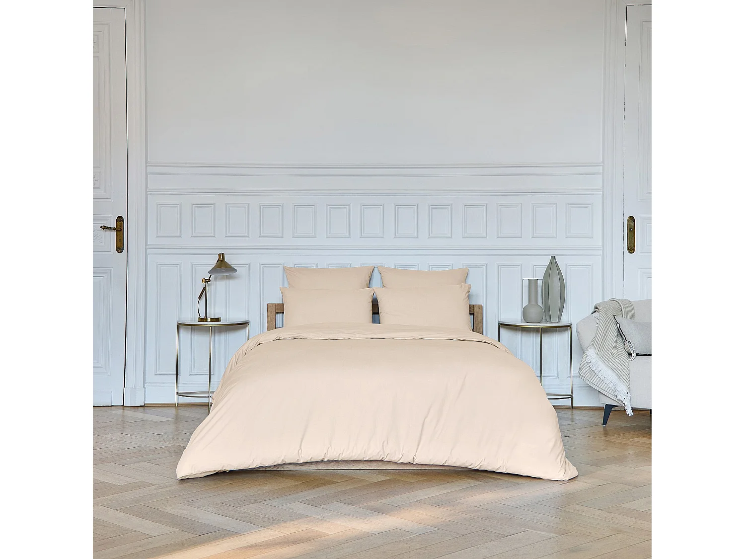 Housse de couette en percale de coton - 260 x 240 cm - Ivoire