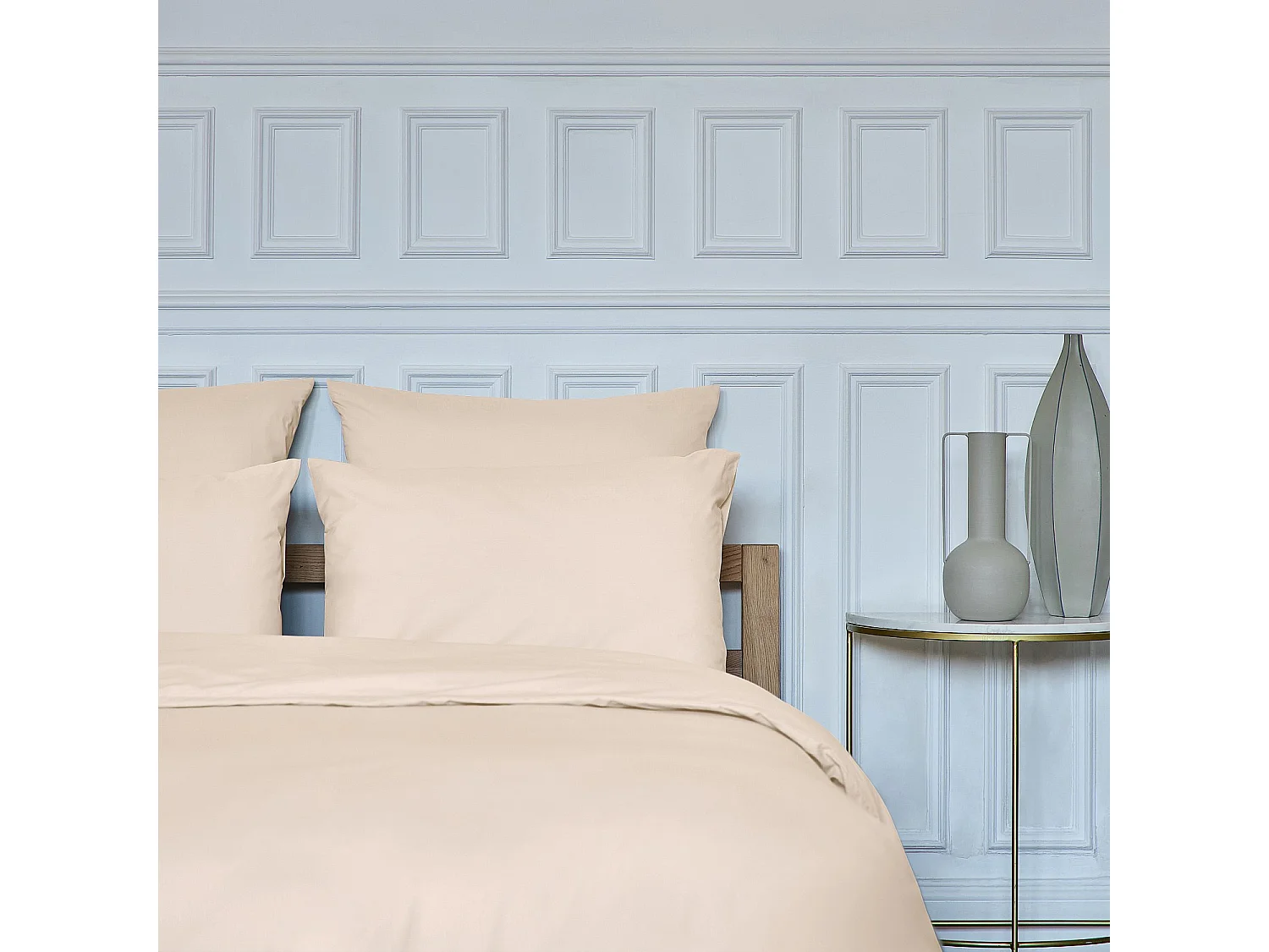 Housse de couette en percale de coton - 260 x 240 cm - Ivoire