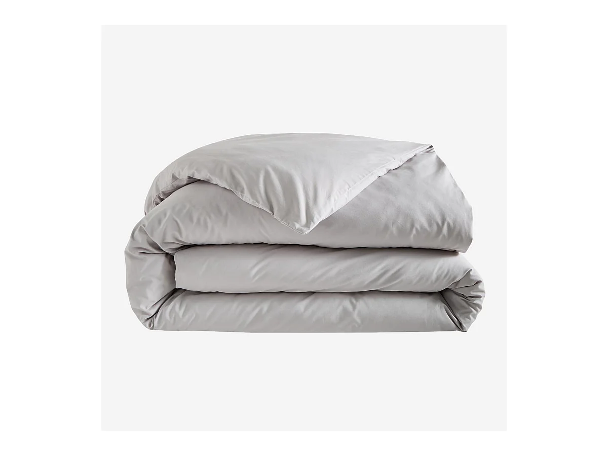 Habitat - Housse de couette en percale de coton - 240 x 220 cm - Gris perle - Amance