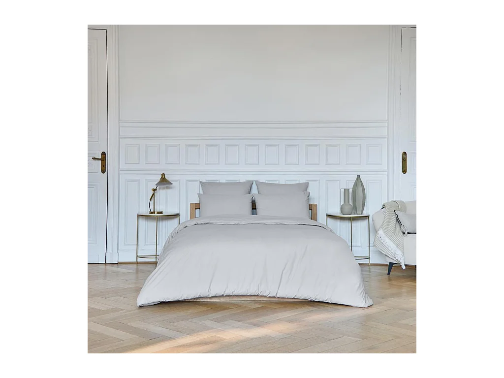 Habitat - Housse de couette en percale de coton - 240 x 220 cm - Gris perle - Amance