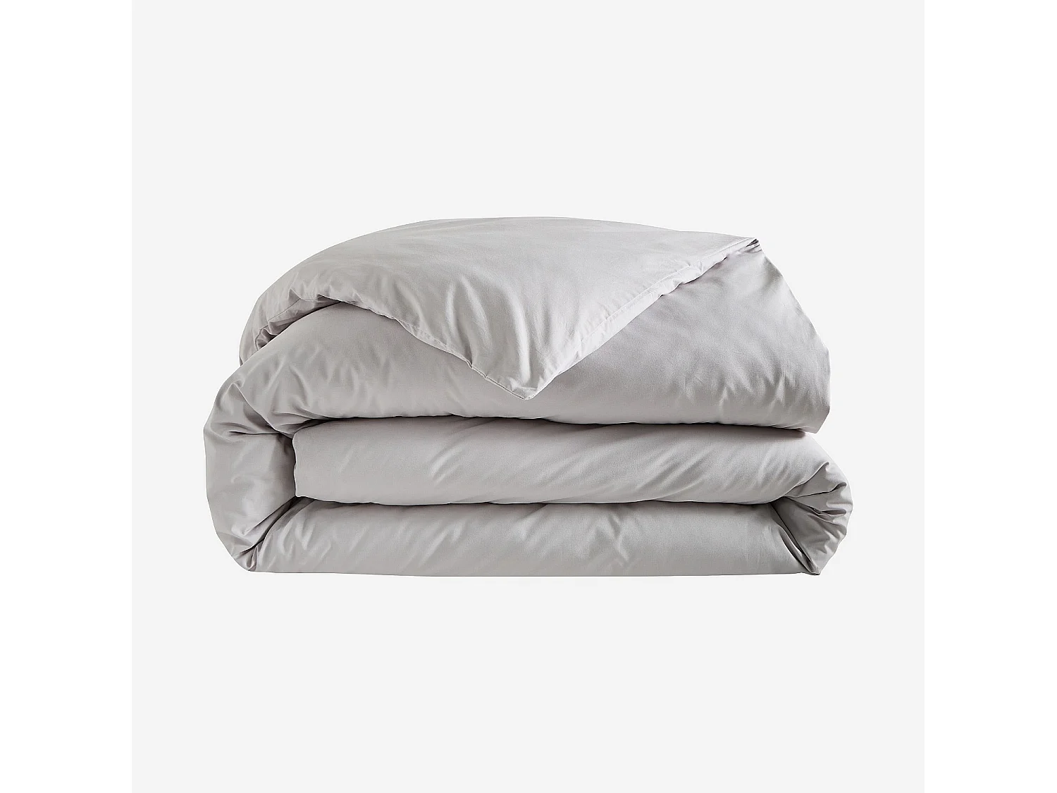 Housse de couette en percale de coton - 240 x 220 cm - Gris perle