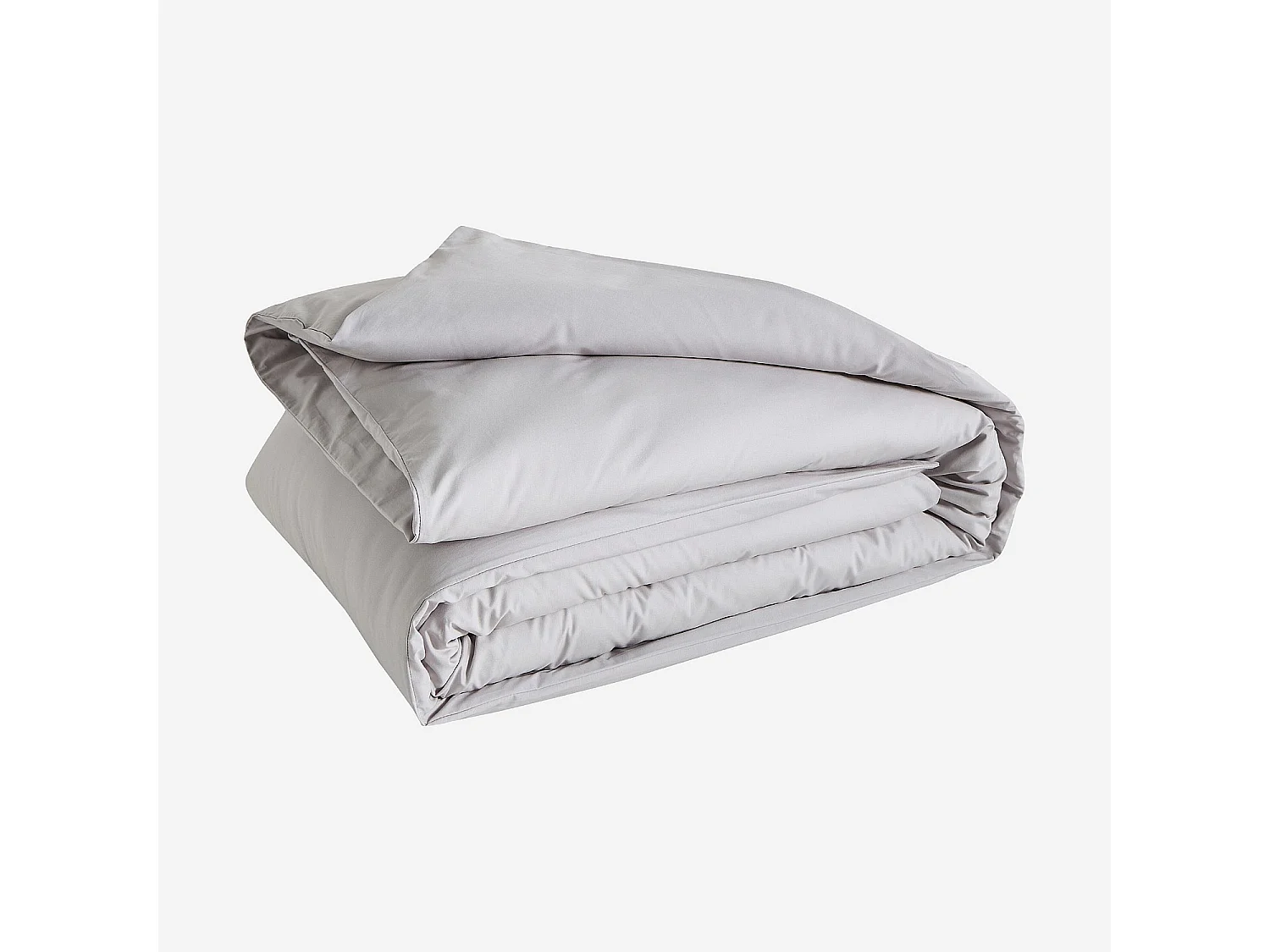 Housse de couette en percale de coton - 240 x 220 cm - Gris perle