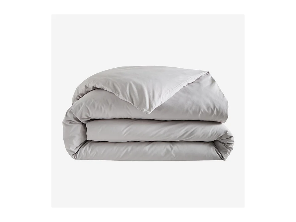 Habitat - Housse de couette en percale de coton - 260 x 240 cm - Gris perle - Amance