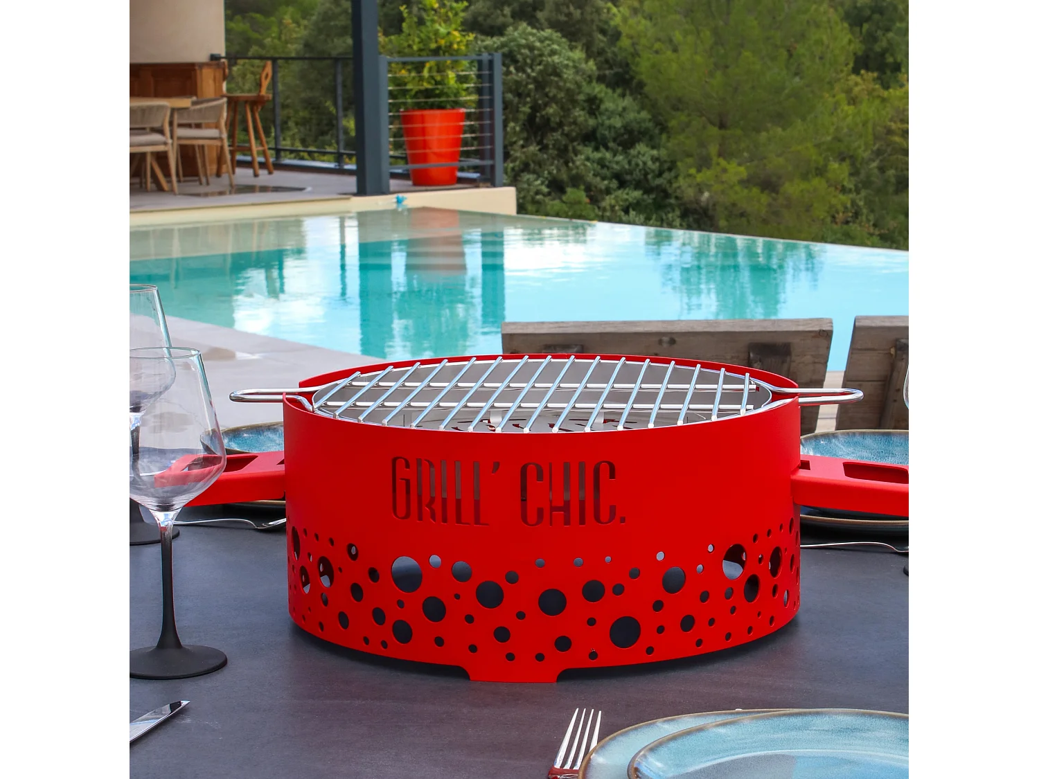 Barbecue Ptit Grill Acier Rouge