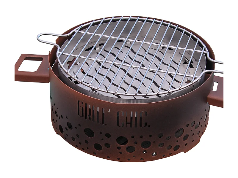 P'TIT GRILL - ACIER - Barbecue Imitation Corten - Design industriel et robuste pour une cuisson authentique en extérieur