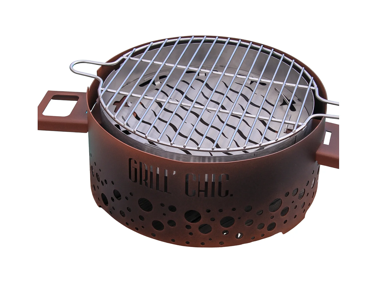 P'TIT GRILL - ACIER - Barbecue Imitation Corten - Design industriel et robuste pour une cuisson authentique en extérieur