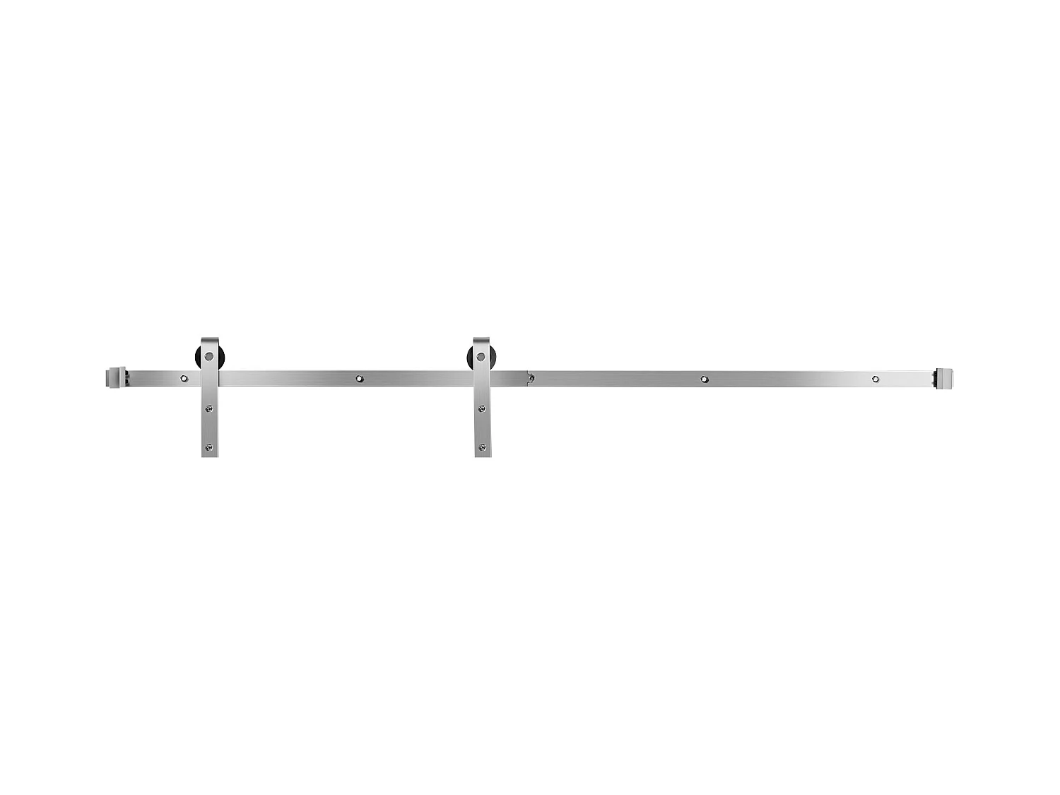 Porte Coulissante, SucceBuy Kit Quincaillerie de Porte Grange Coulissante 183 cm Finition Nickel Brossé
