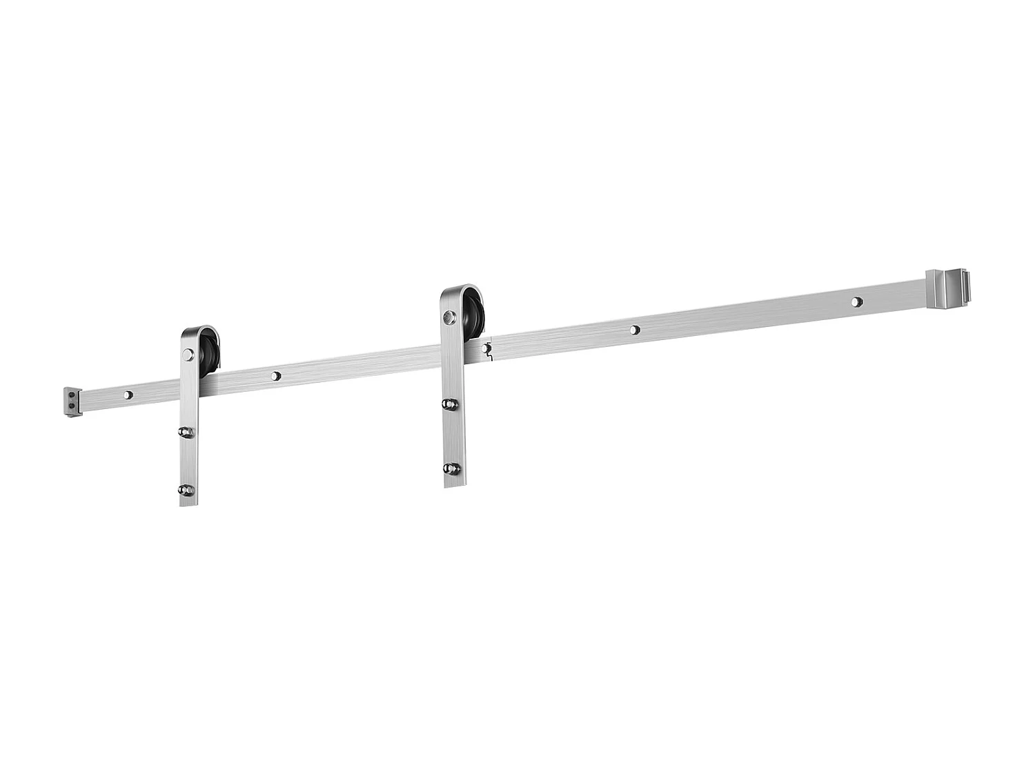 Porte Coulissante, SucceBuy Kit Quincaillerie de Porte Grange Coulissante 183 cm Finition Nickel Brossé