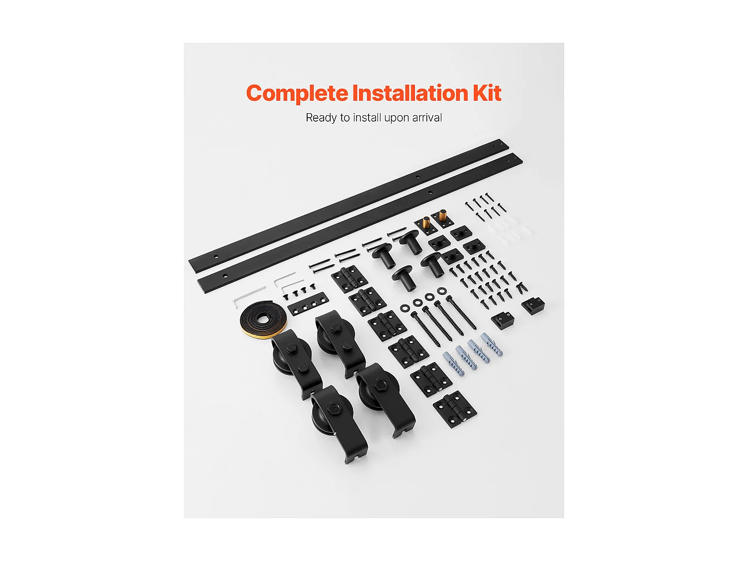 Kit Quincaillerie de Porte Grange Coulissante Pliante SucceBuy 1320,8mm Rail Simple