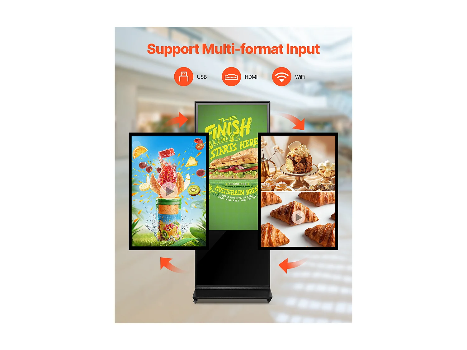 Plaque Publicitaire, SucceBuy Affichage Dynamique Écran Publicitaire Vitrine Tactile LCD UHD 4K 140 cm