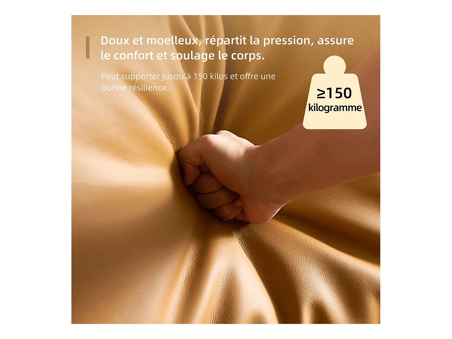 Canapé 3 places en simili cuir – canapé minimaliste en cuir synthétique, confortable et facile d’entretien, design moderne couleur cognac brun pour salon, bureau