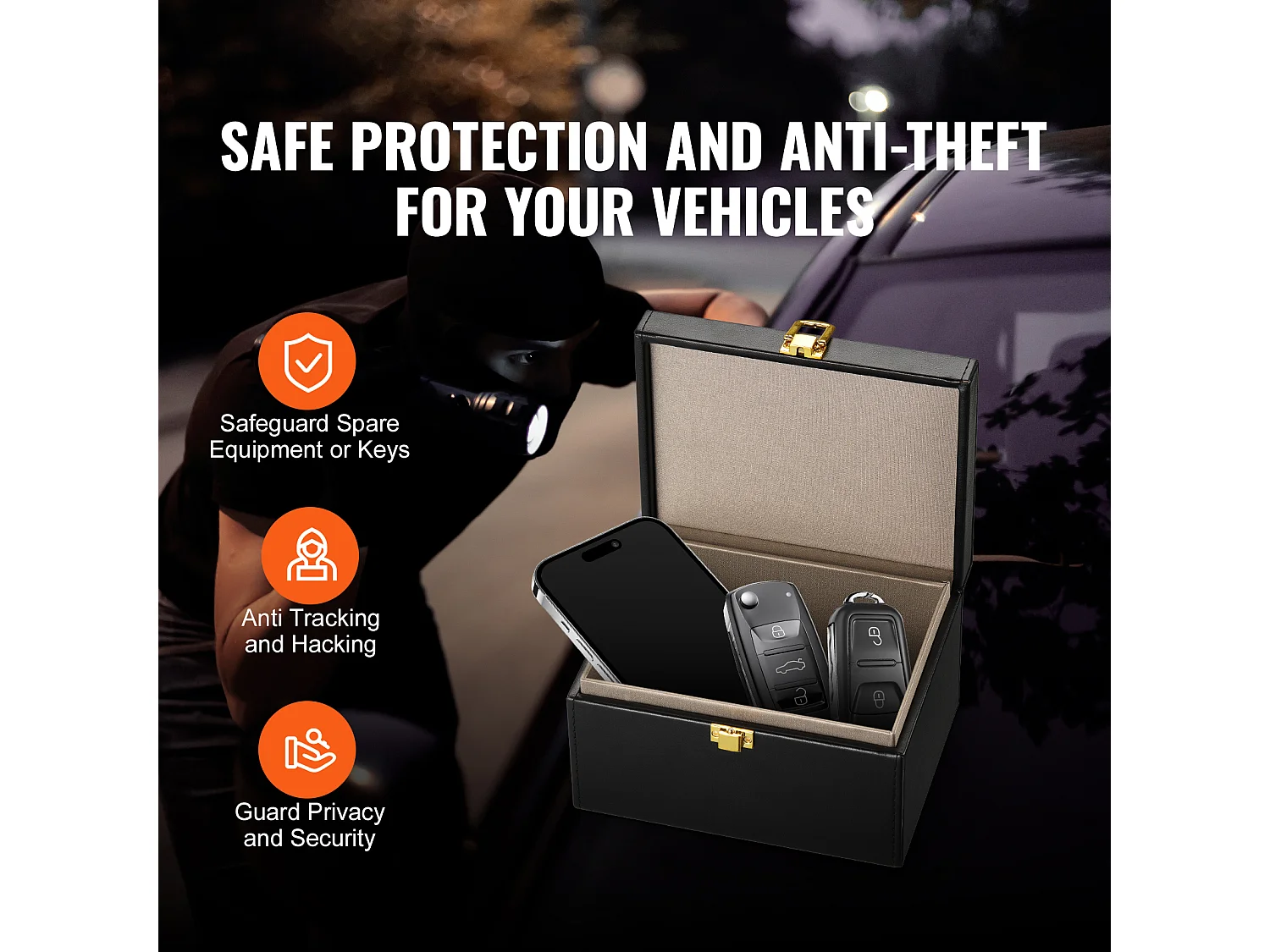 Boîte Faraday SucceBuy, Support de Blocage de Signal pour 5 à 8 Clés de Voiture, Protection de Sécurité pour Clés