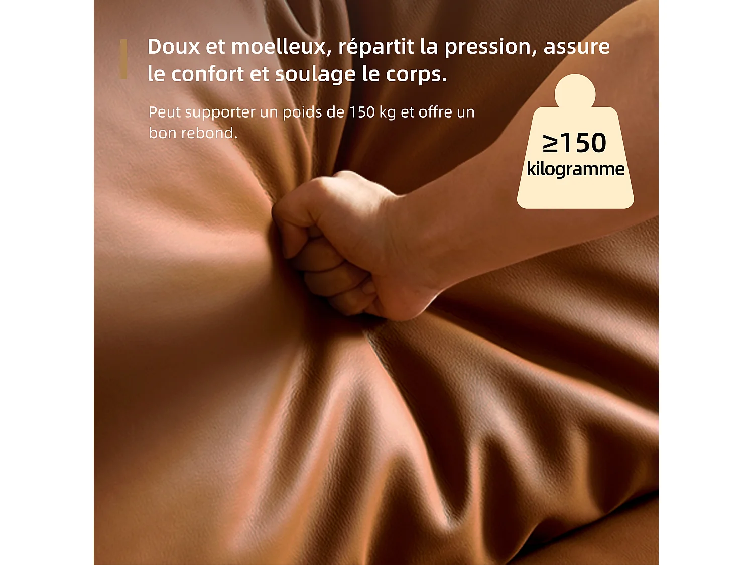 Grand canapé en simili cuir 276×98×90 cm, Canapé 3 places avec rembourrage doux et accoudoirs, nombreux coussins, canapé moderne pour salon et bureau