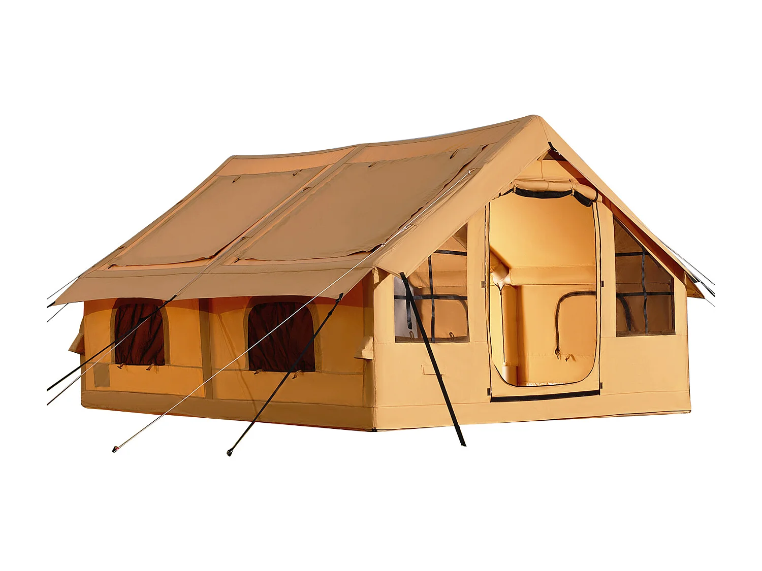 Tente de Camping Gonflable Glamping SucceBuy pour 5 à 8 Personnes avec Pompe, Dimensions du produit (L x l x H) : 4 x 3 x 2,2