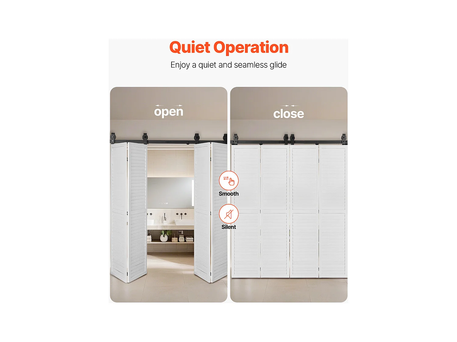 Kit Beschlag für Scheunentor Schiebefaltbar SucceBuy 1930,4mm Einzelschiene