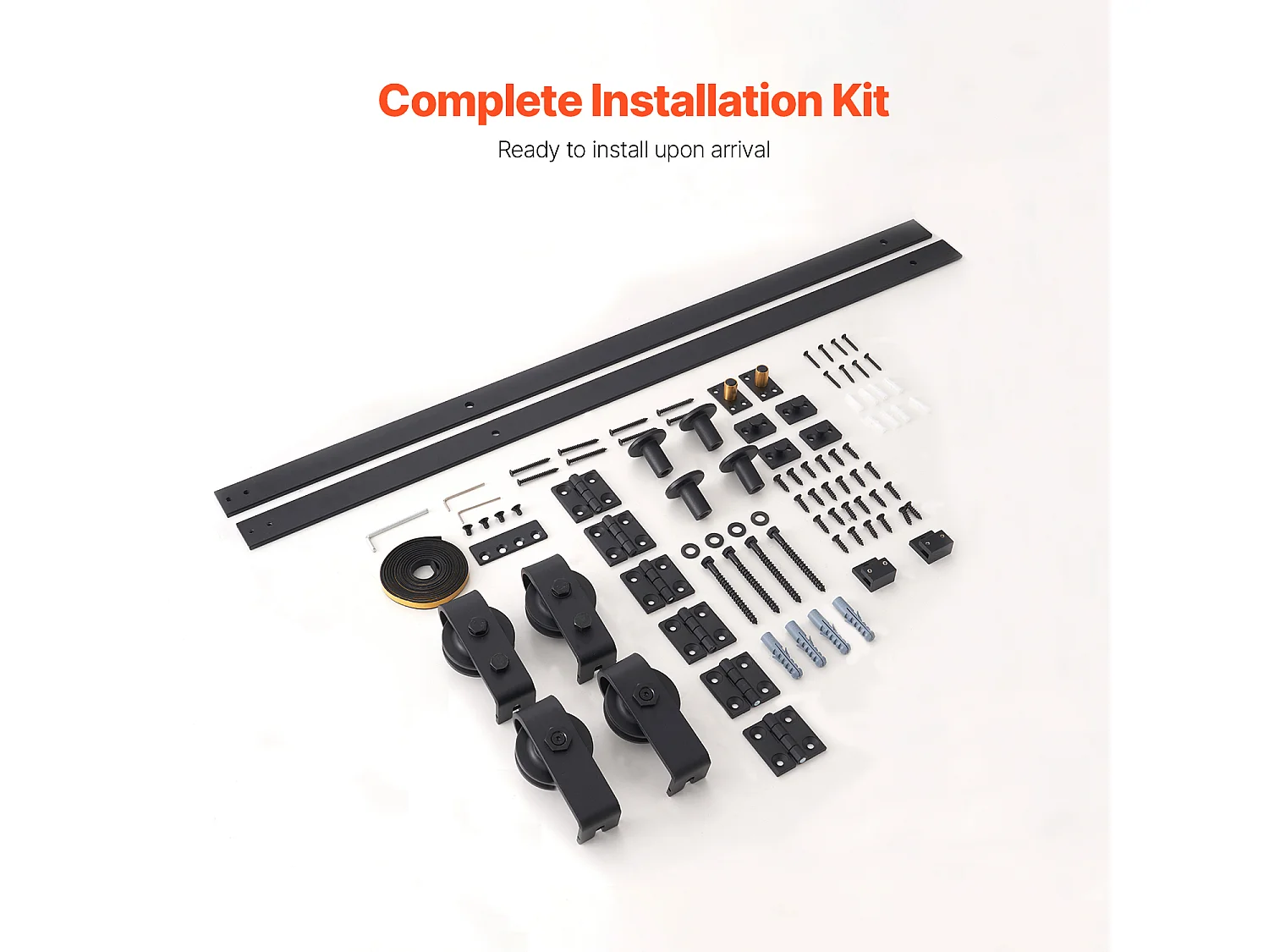 Kit Quincaillerie de Porte Grange Coulissante Pliante SucceBuy 1930,4mm Rail Simple