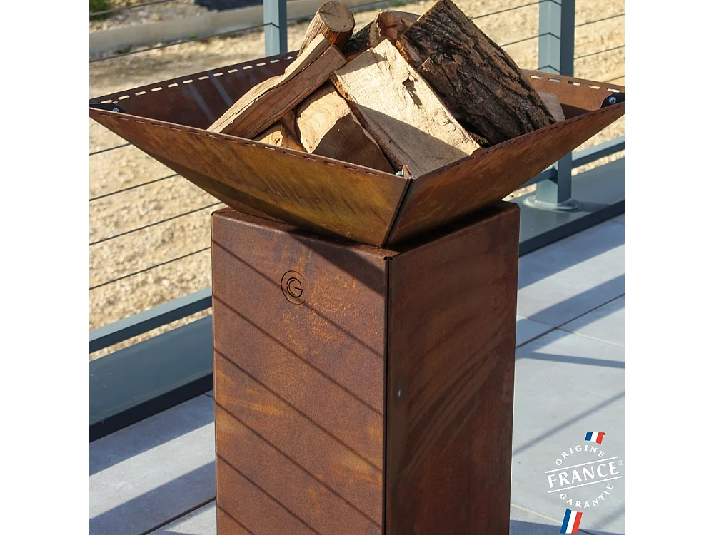 Bol A Feu Cevenol Corten Normal Carre 74 Simple Cuve