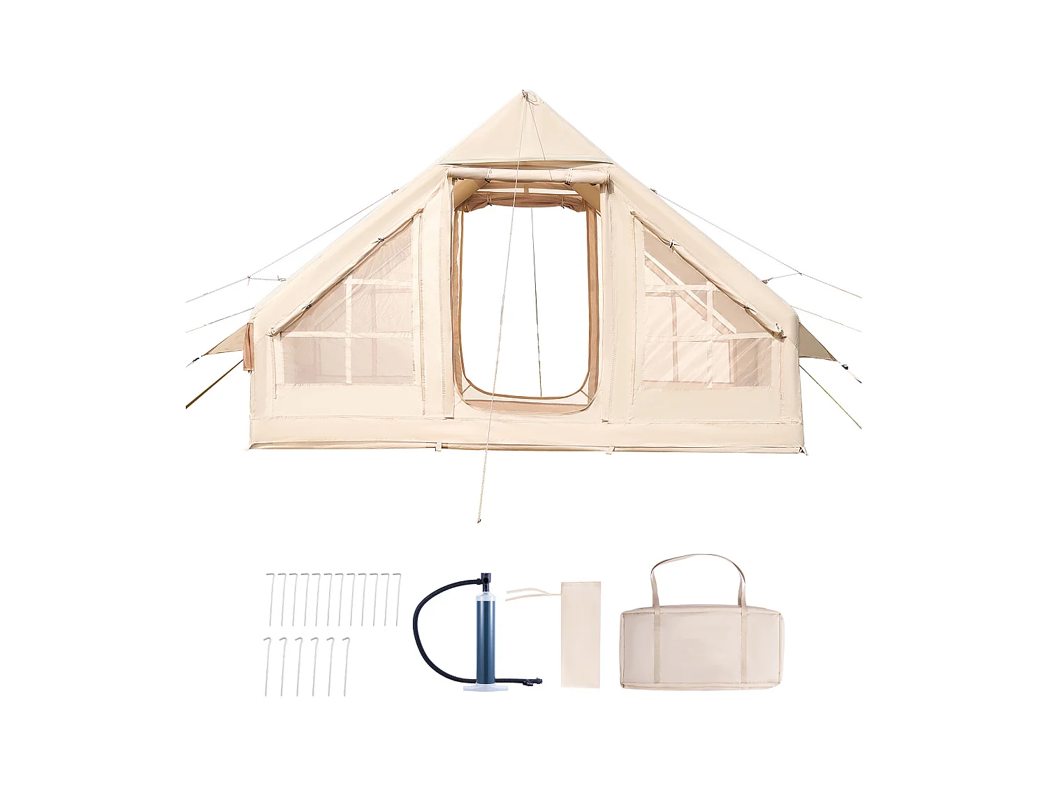 Tente de Camping Gonflable Glamping SucceBuy pour 3 à 5 Personnes avec Pompe à Main