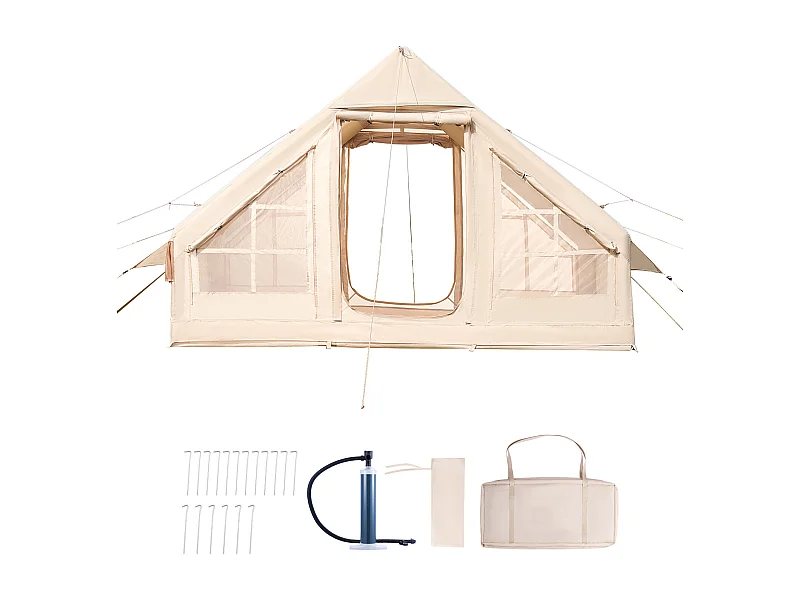 Tenda da Campeggio Gonfiabile Glamping SucceBuy per 3–5 Persone con Pompa Manuale