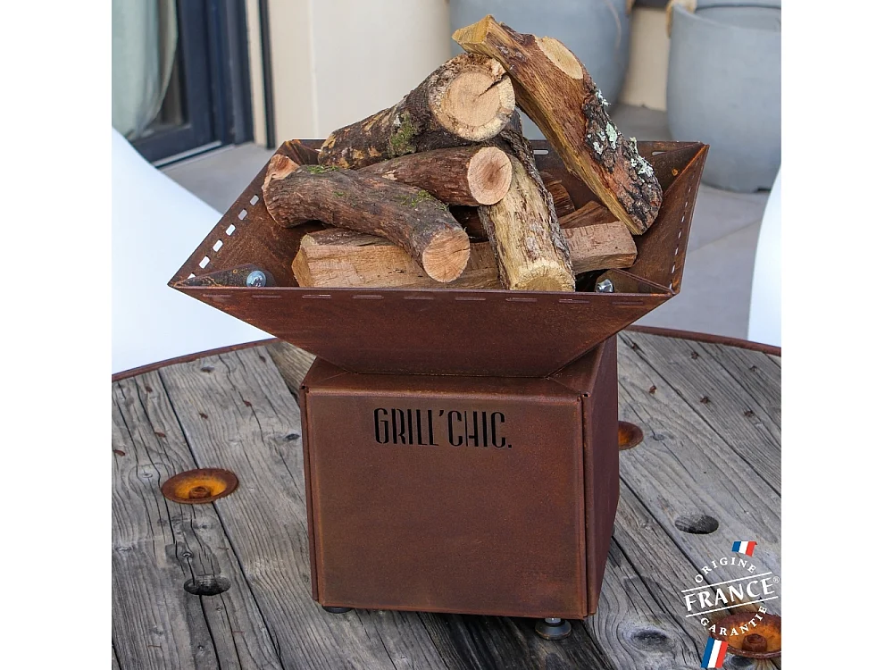 Bol A Feu Mini Cevenol Corten Carre 42 Simple Cuve