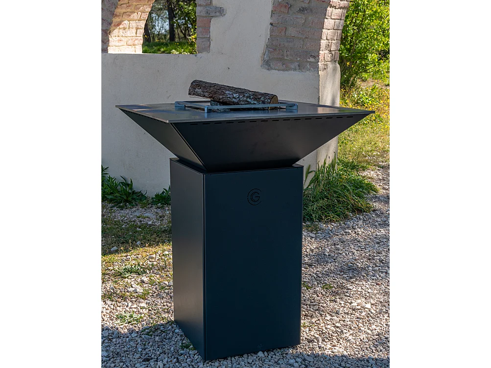 CEVENOL Brasero Plancha Barbecue Double Cuve Acier Thermolaqué - Rouge - Sans rangement bois - Modèle pratique et coloré