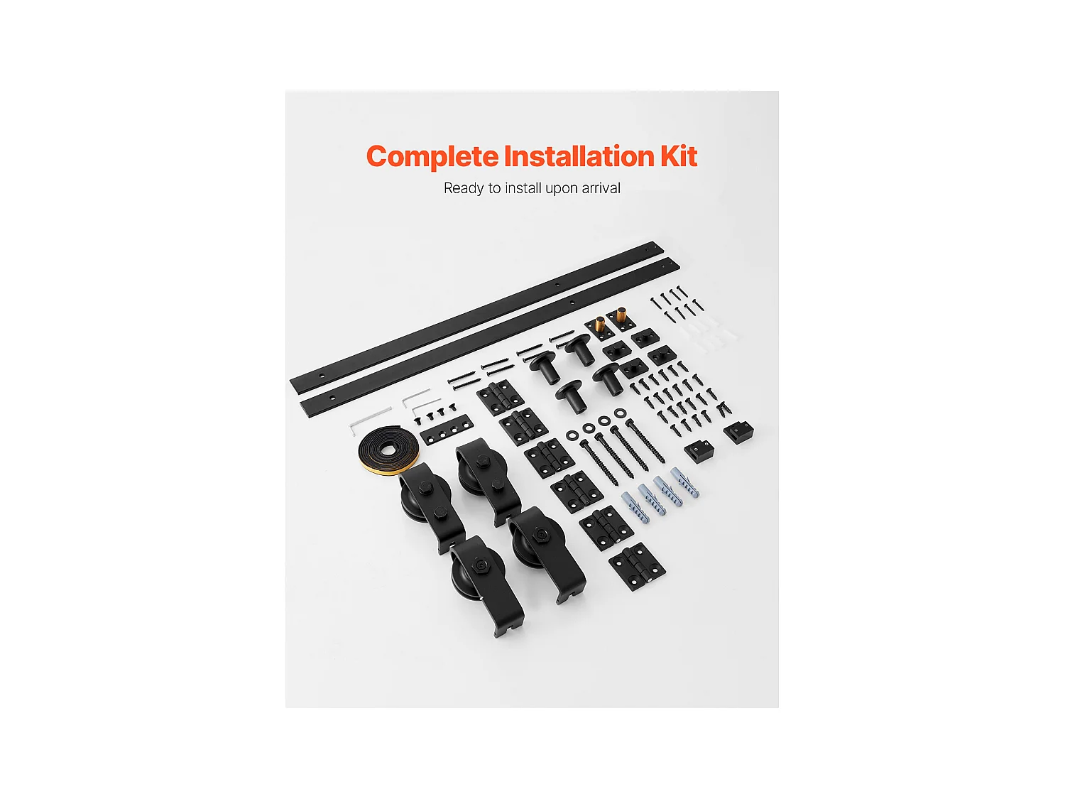 Kit Herrajes para Puerta de Granero Corredera Plegable SucceBuy 1524 mm Riel Simple